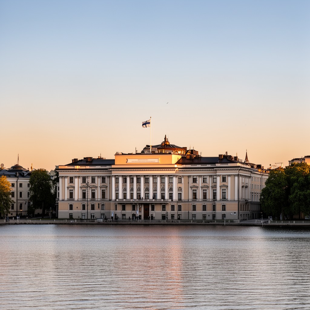 AI-generated illustration of Presidential Palace, Helsinki