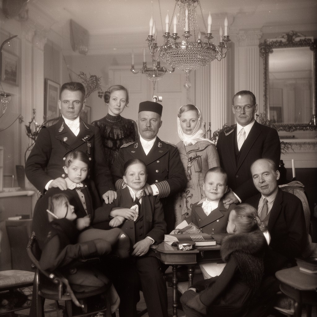 AI-generated illustration of Mannerheim family