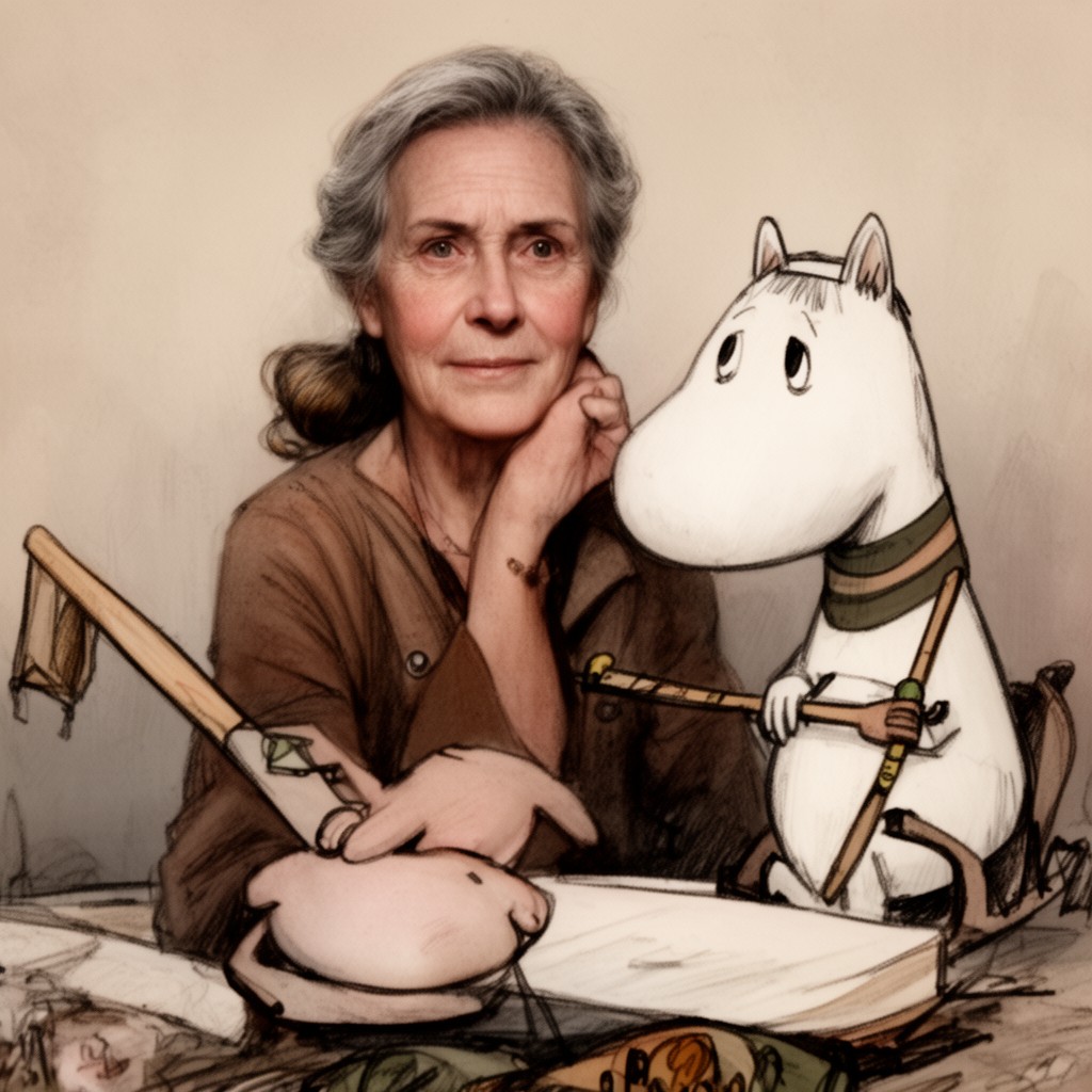 AI-generated illustration of Tove Jansson