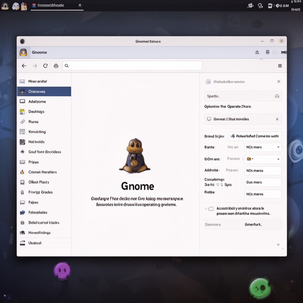 AI-generated illustration of GNOME desktop environment
