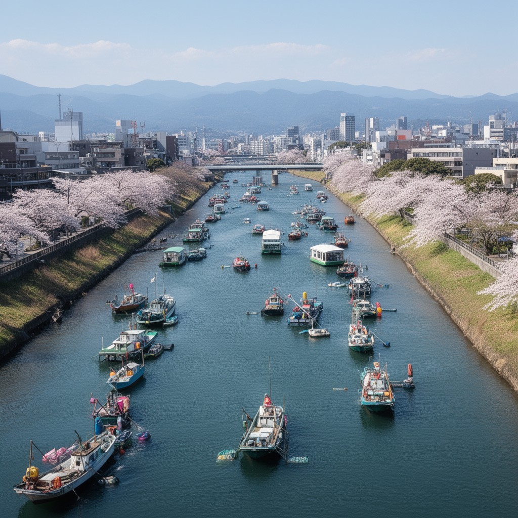 AI-generated illustration of Yodo River
