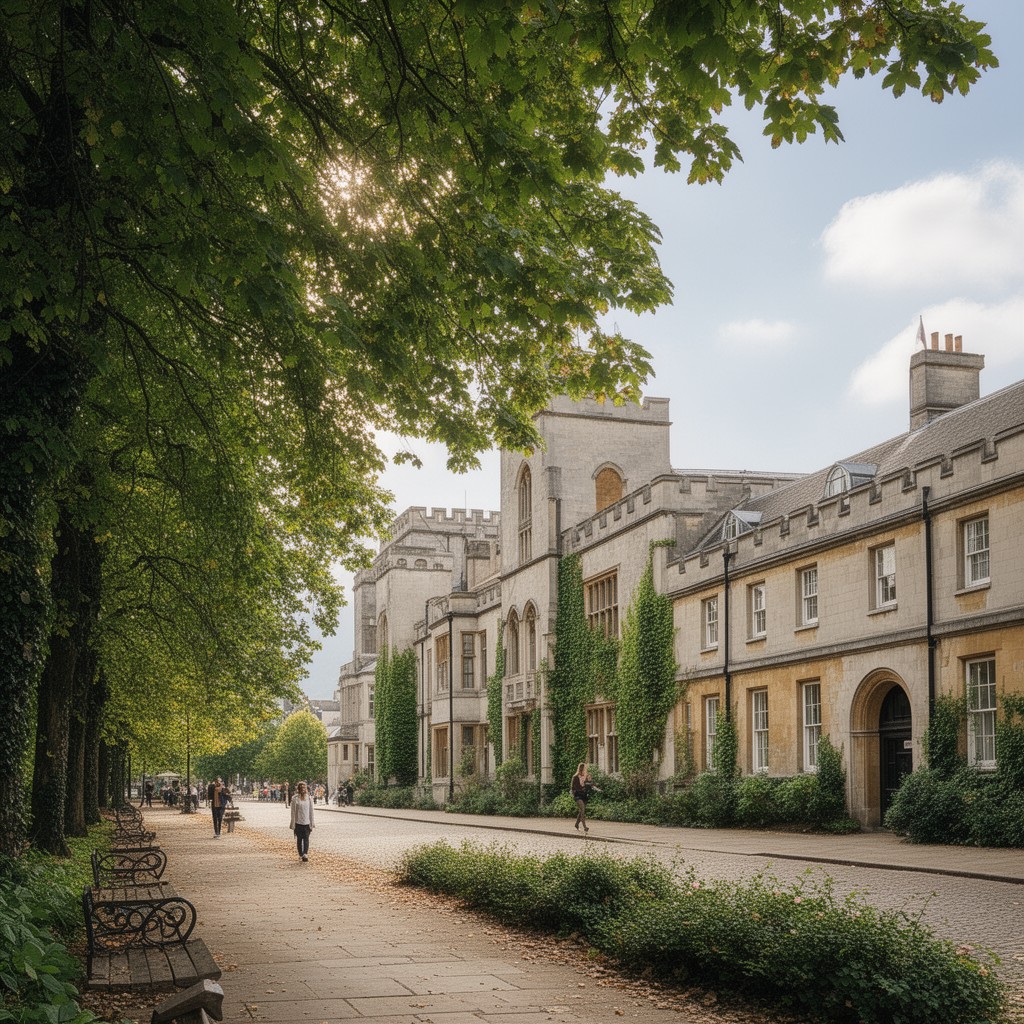 AI-generated illustration of Sidgwick Avenue, Cambridge