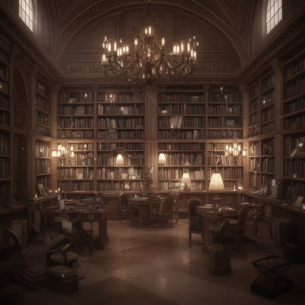 AI-generated illustration of Alexandrian library ideal
