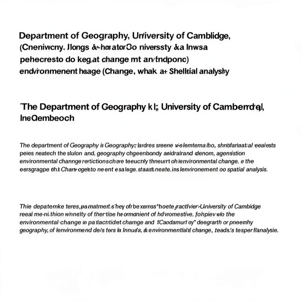 AI-generated illustration of Department of Geography, University of Cambridge