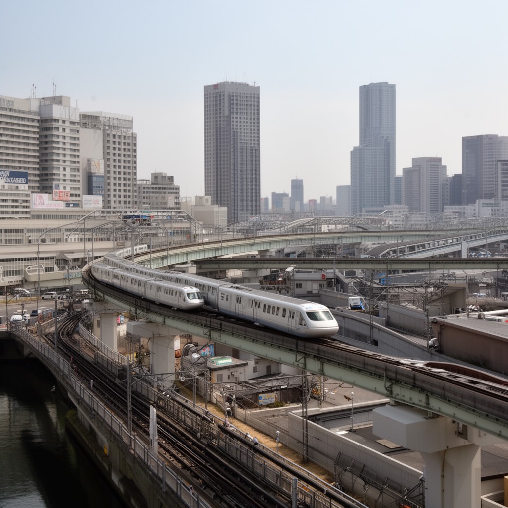 AI-generated illustration of Osaka Monorail