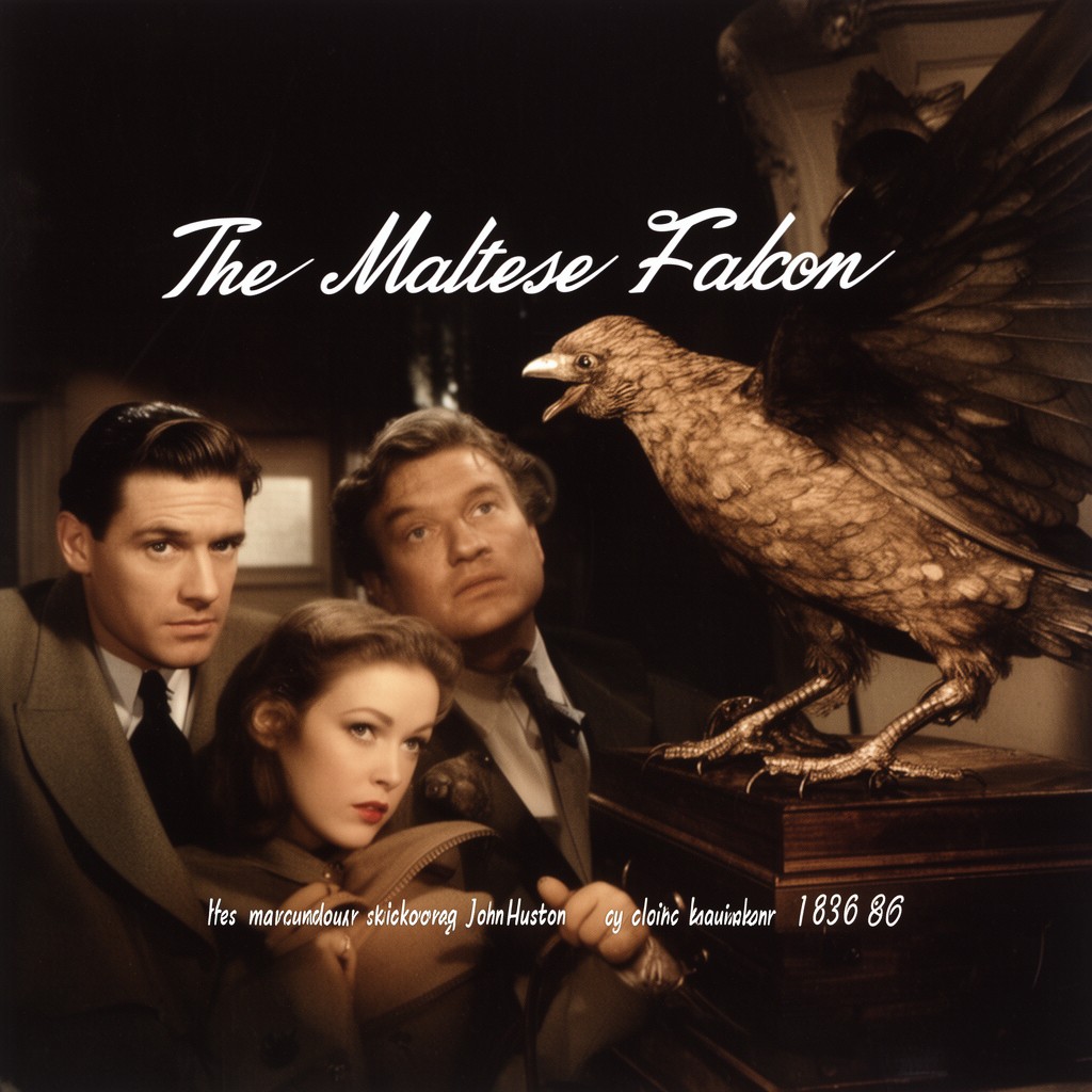 AI-generated illustration of The Maltese Falcon