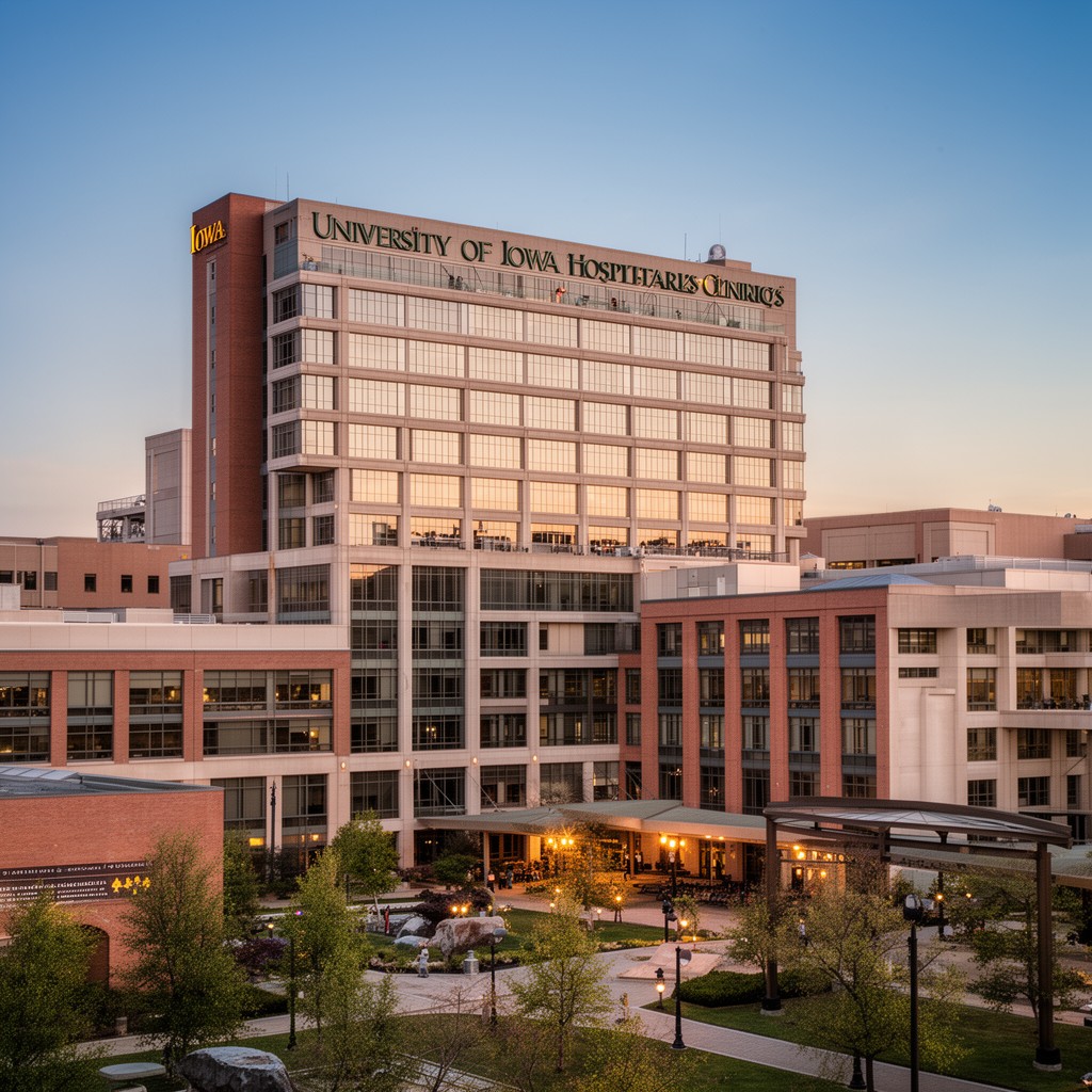 AI-generated illustration of University of Iowa Hospitals and Clinics