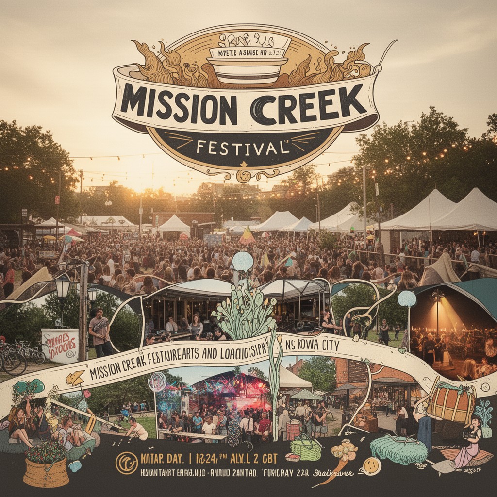 AI-generated illustration of Mission Creek Festival