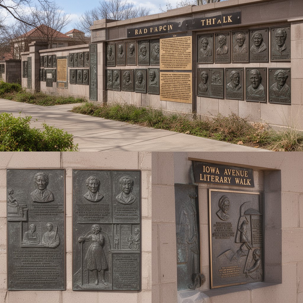 AI-generated illustration of Iowa Avenue Literary Walk