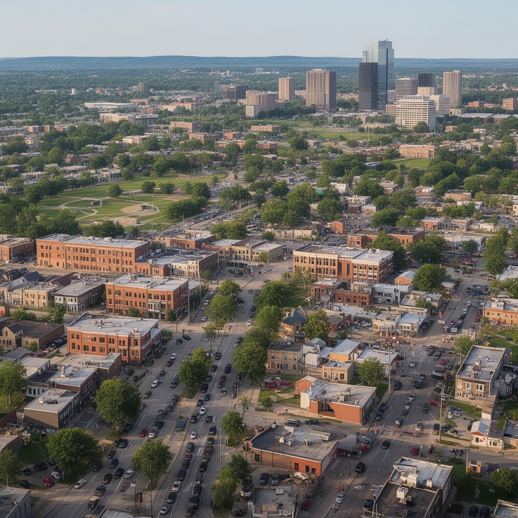 AI-generated illustration of Iowa City metropolitan area