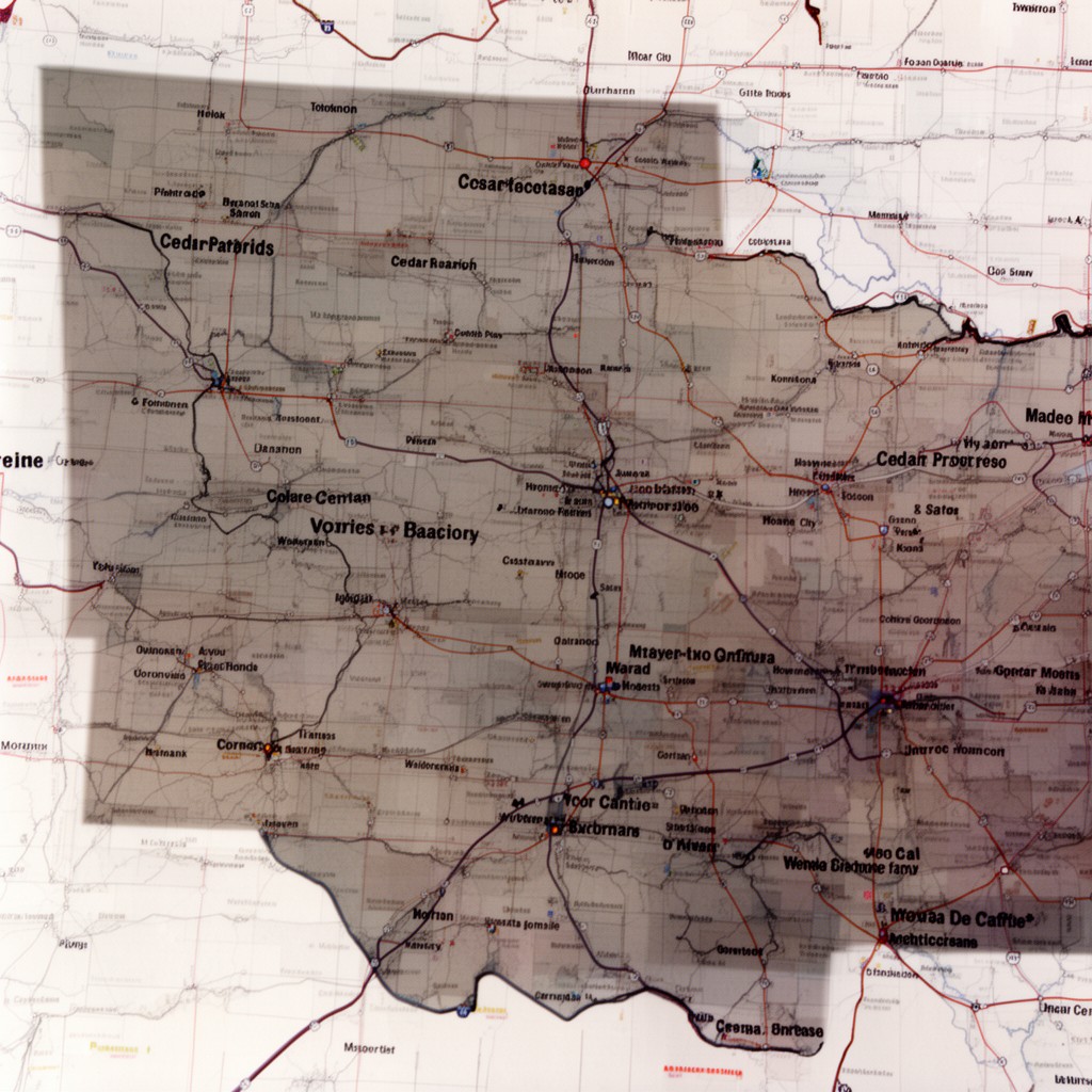 AI-generated illustration of Iowa's 1st congressional district