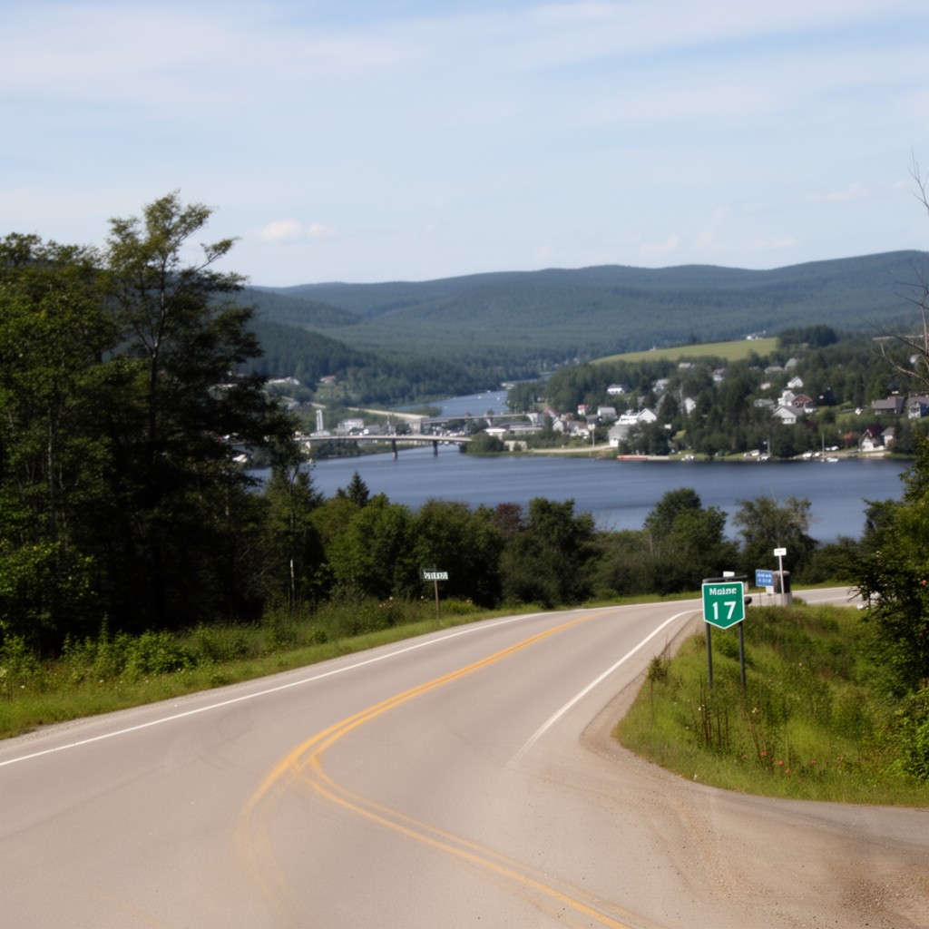 AI-generated illustration of Maine State Route 17