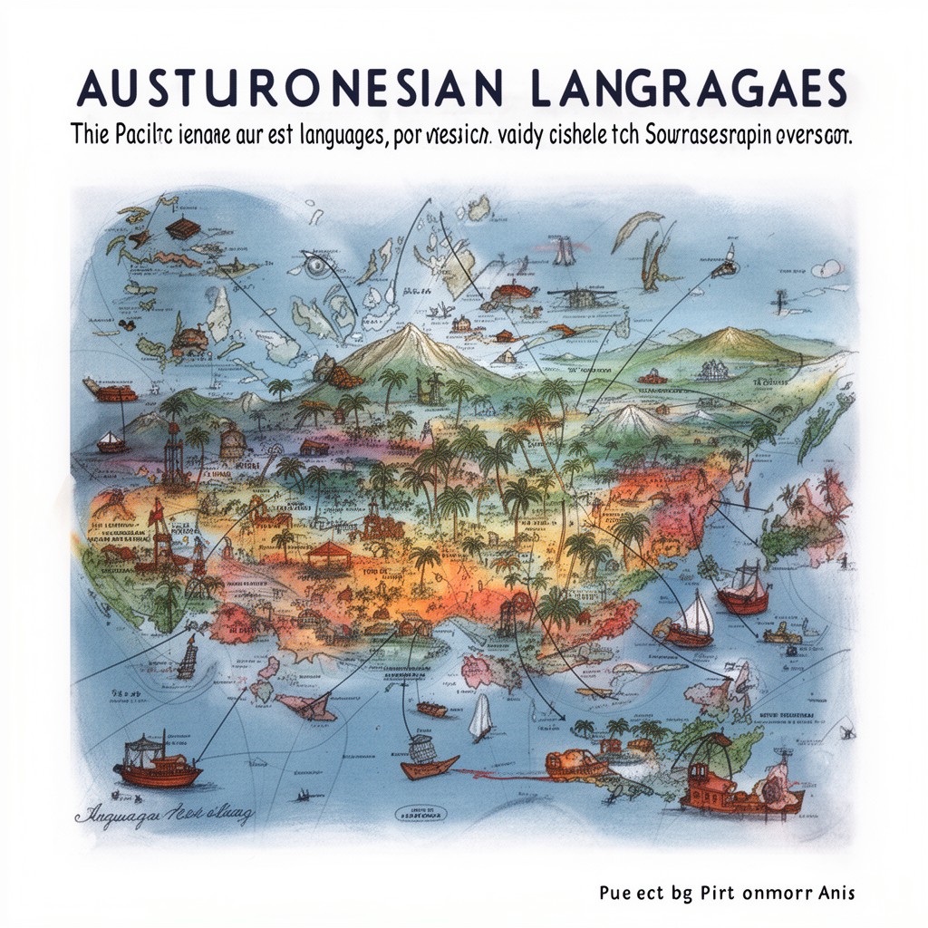 AI-generated illustration of Austronesian languages