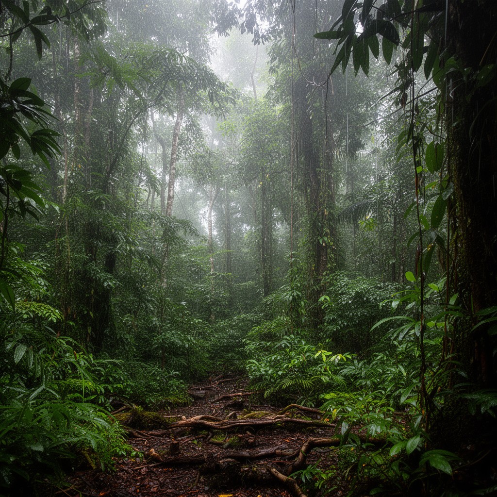 AI-generated illustration of Solomon Islands rain forests