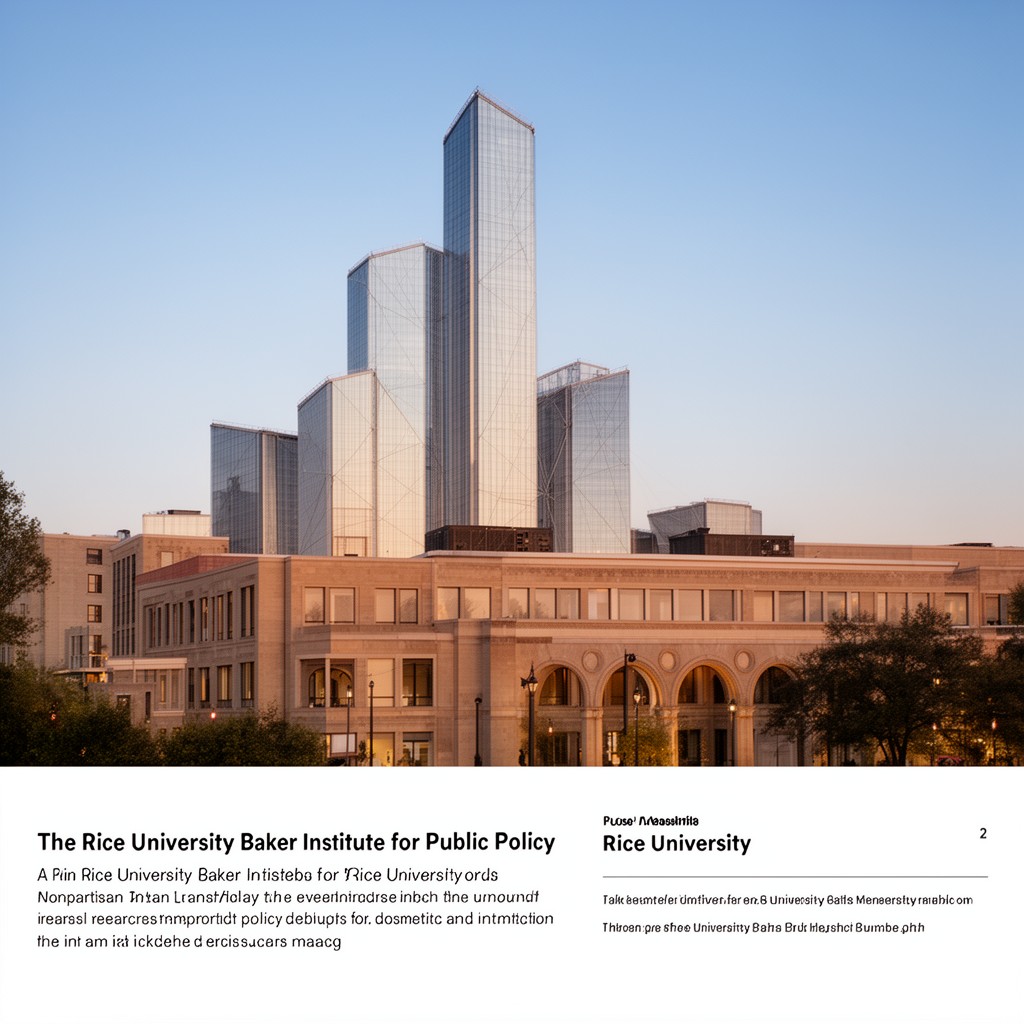 AI-generated illustration of Rice University Baker Institute for Public Policy