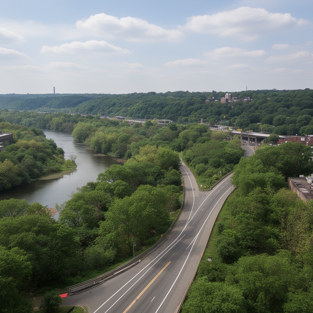 AI-generated illustration of Bronx River Parkway