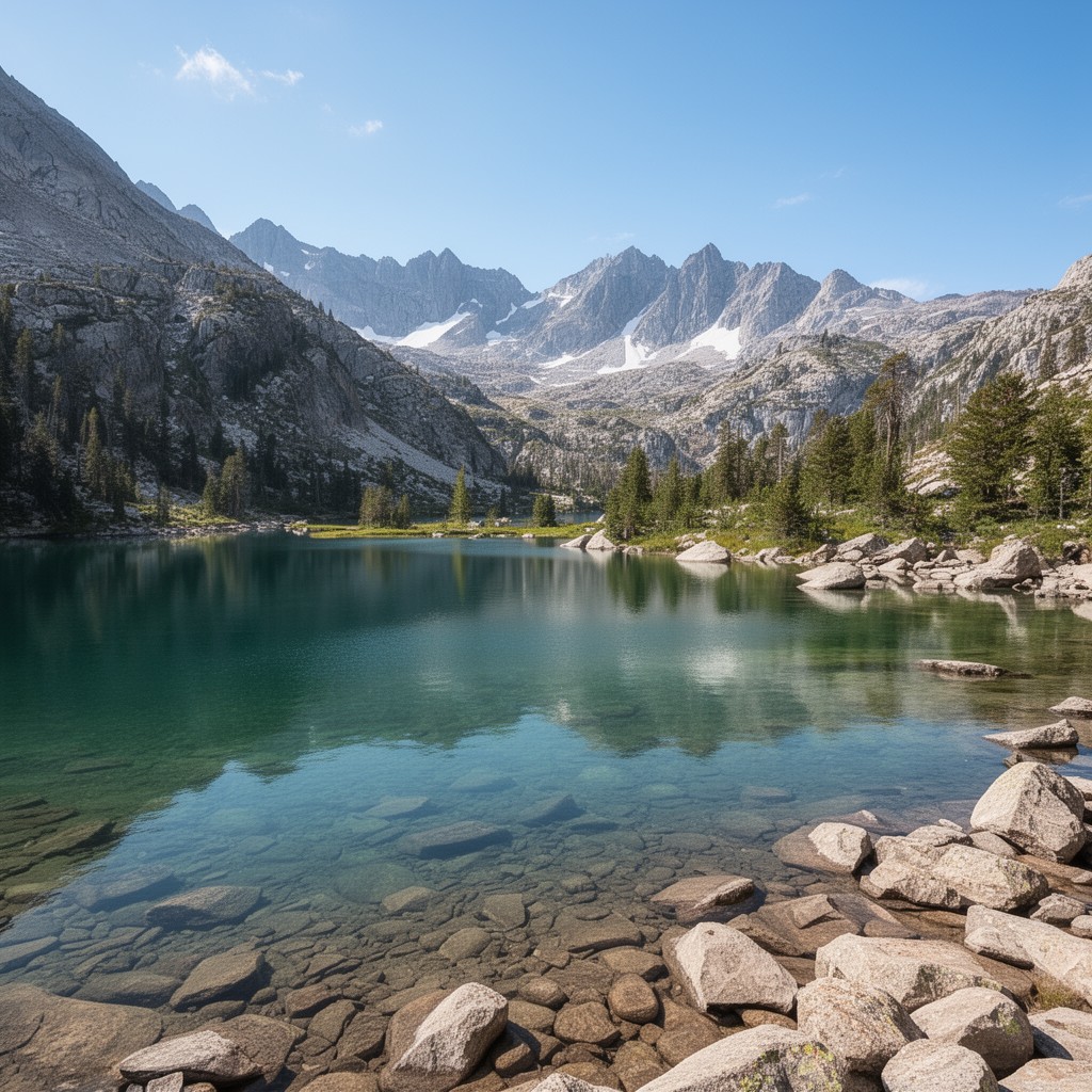 AI-generated illustration of Rae Lakes