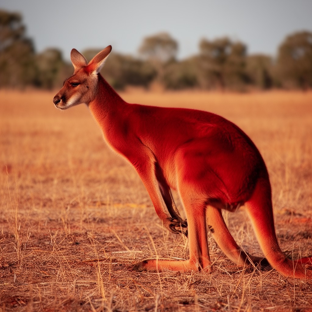 AI-generated illustration of red kangaroo