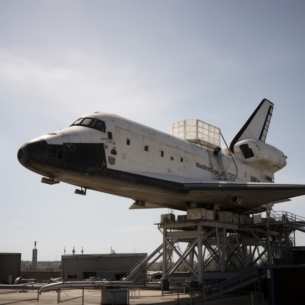 AI-generated illustration of Space Shuttle orbiter