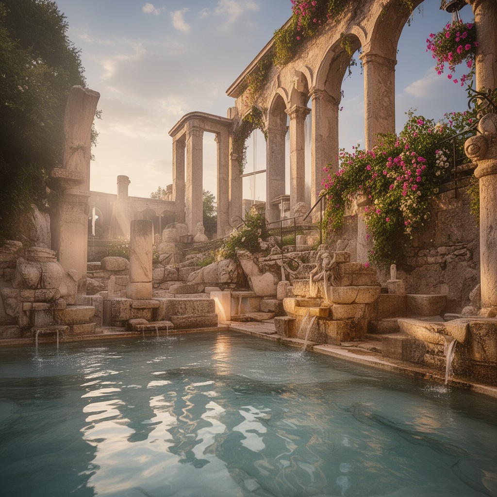 AI-generated illustration of Montegrotto Terme