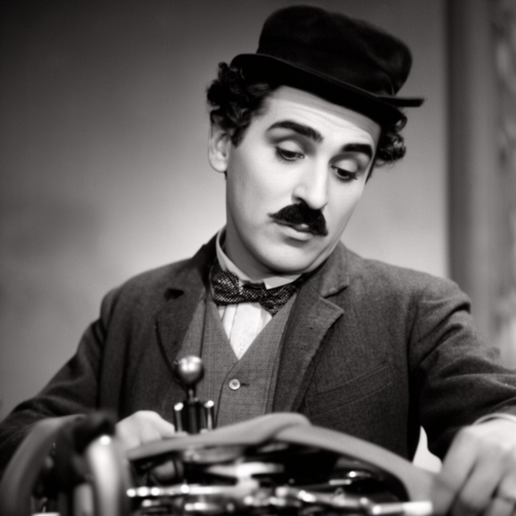 AI-generated illustration of Charlie Chaplin