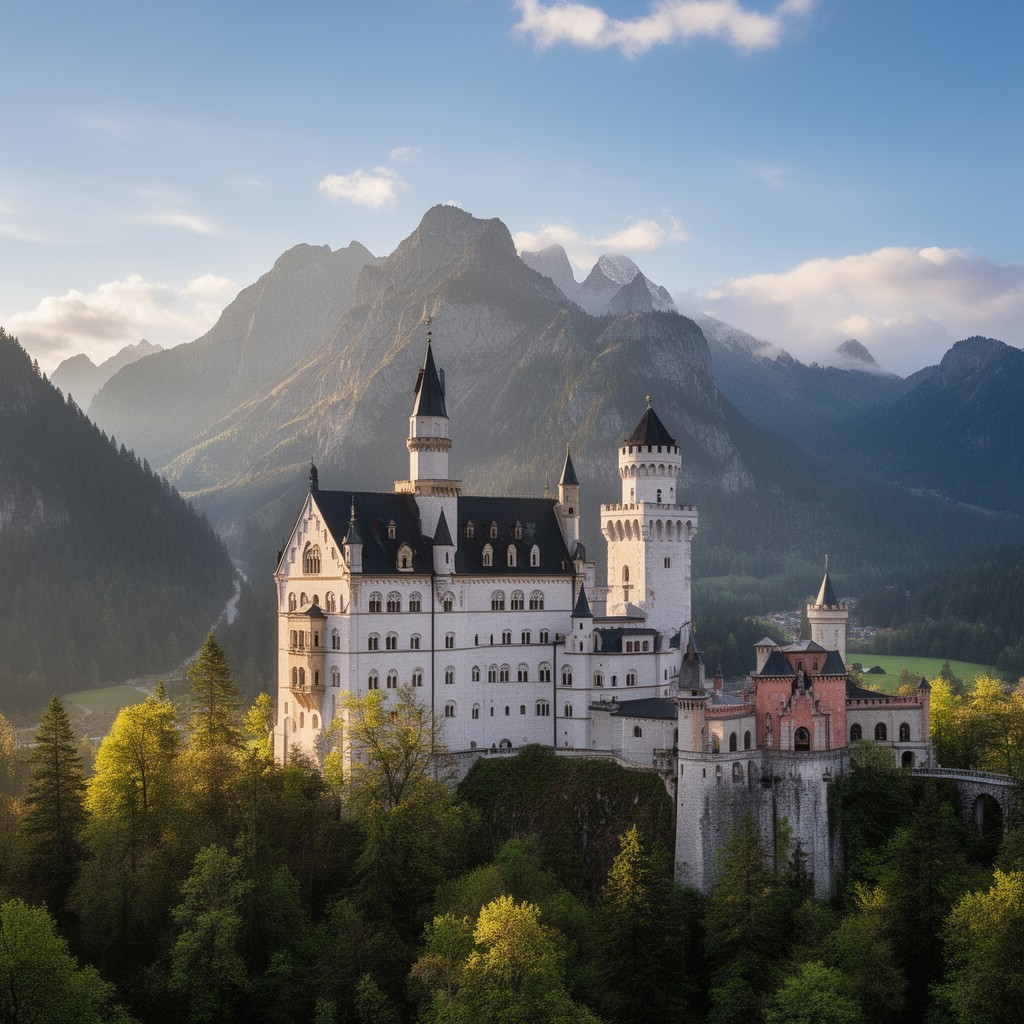 AI-generated illustration of Neuschwanstein Castle