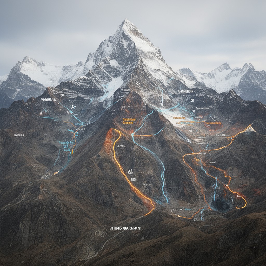 AI-generated illustration of Himalayan orogeny