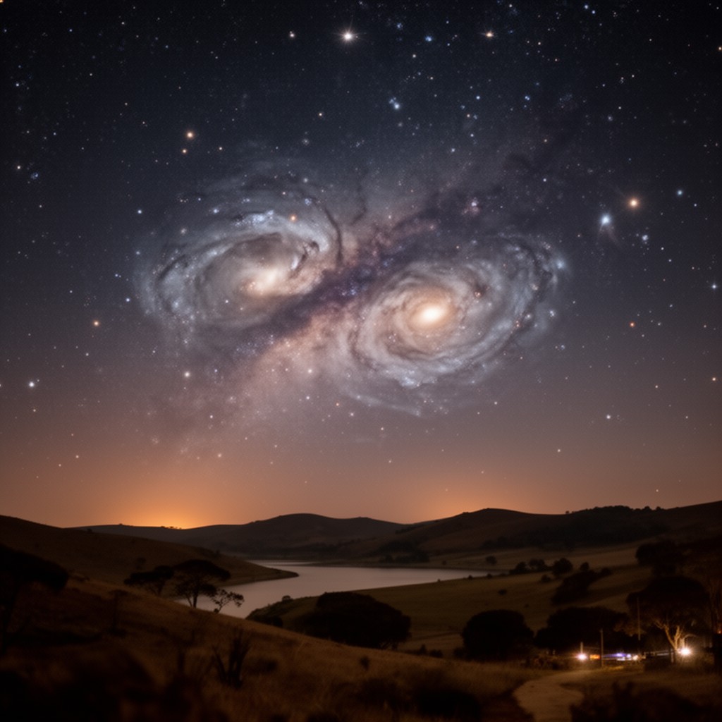 AI-generated illustration of Magellanic Clouds