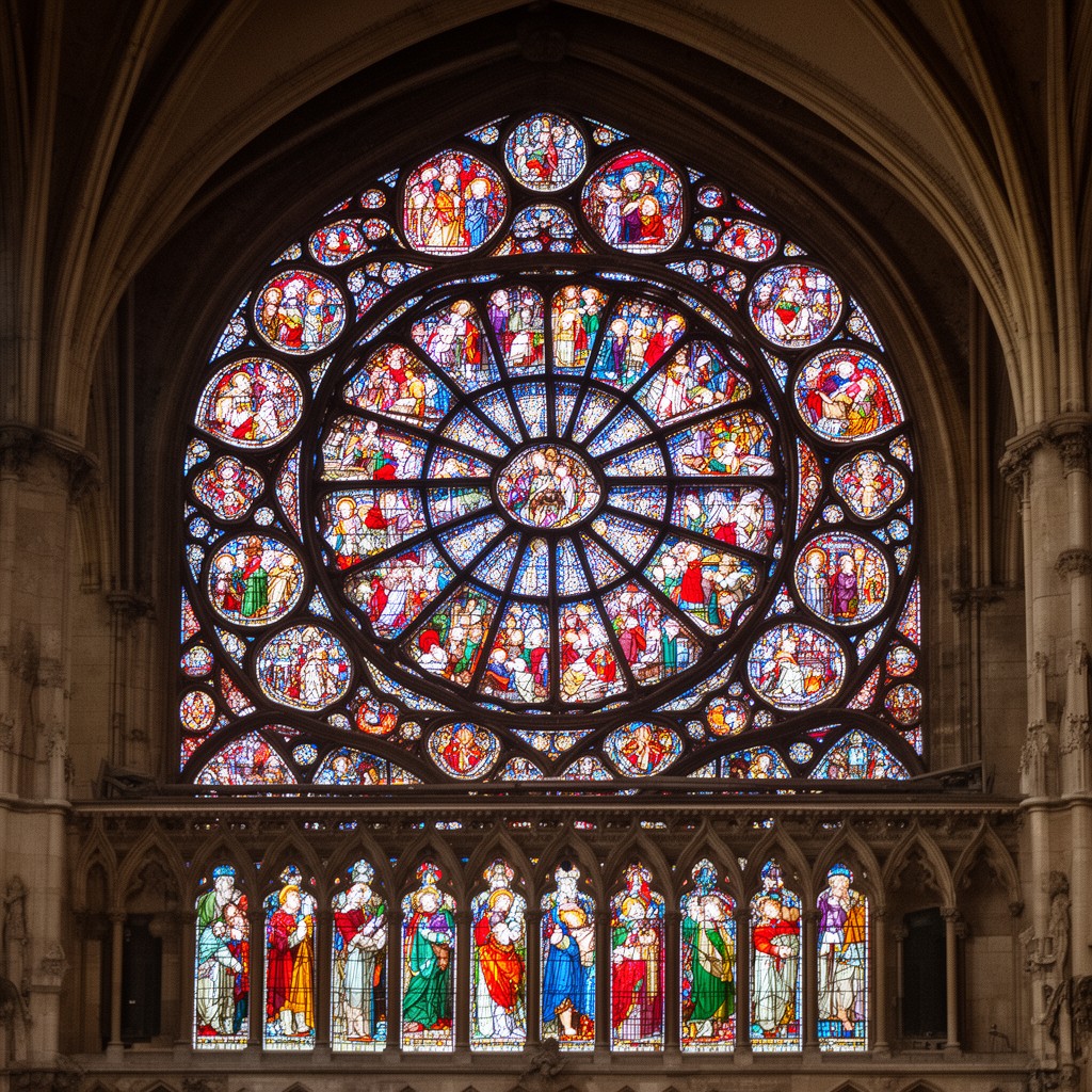 AI-generated illustration of north rose window