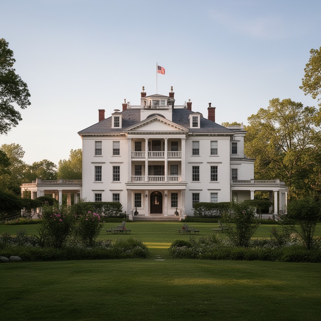 AI-generated illustration of Montpelier estate in Thomaston, Maine