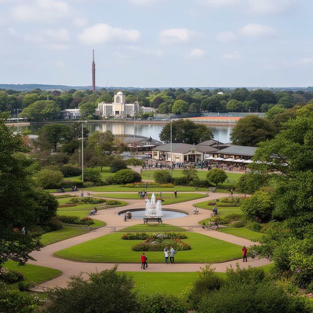 AI-generated illustration of Stanley Park, Blackpool