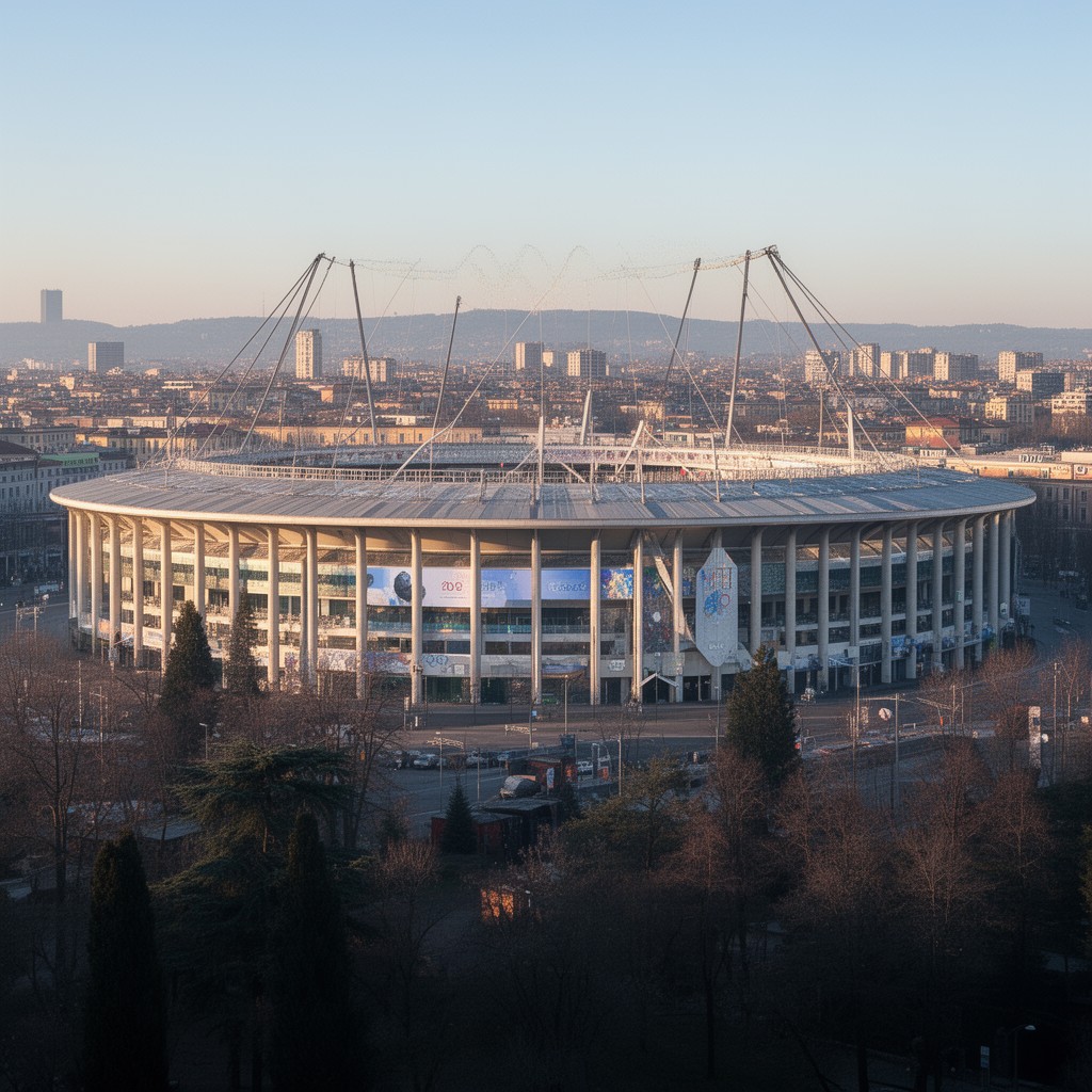 AI-generated illustration of Stadio Olimpico di Torino