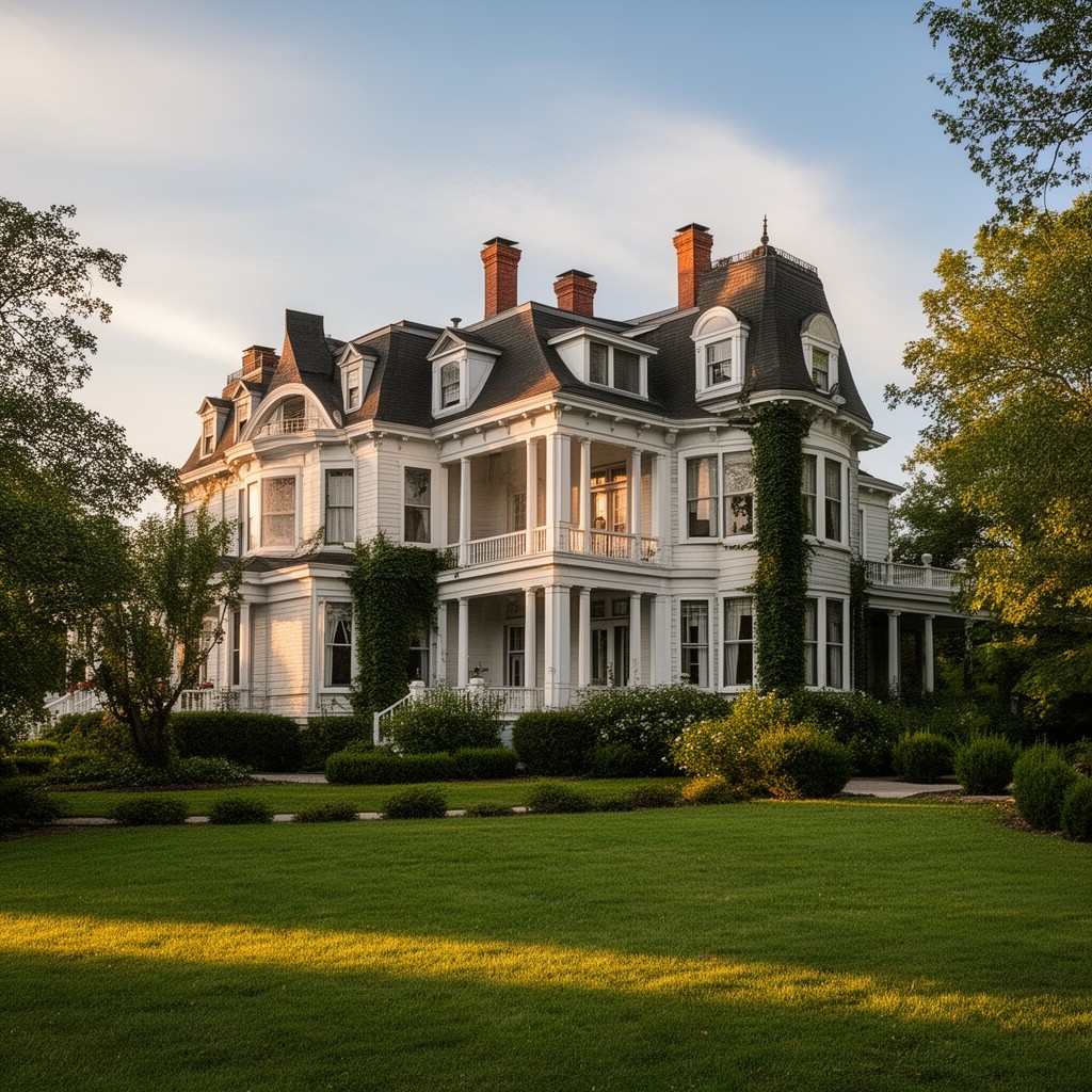AI-generated illustration of Stormfield (Mark Twain estate)
