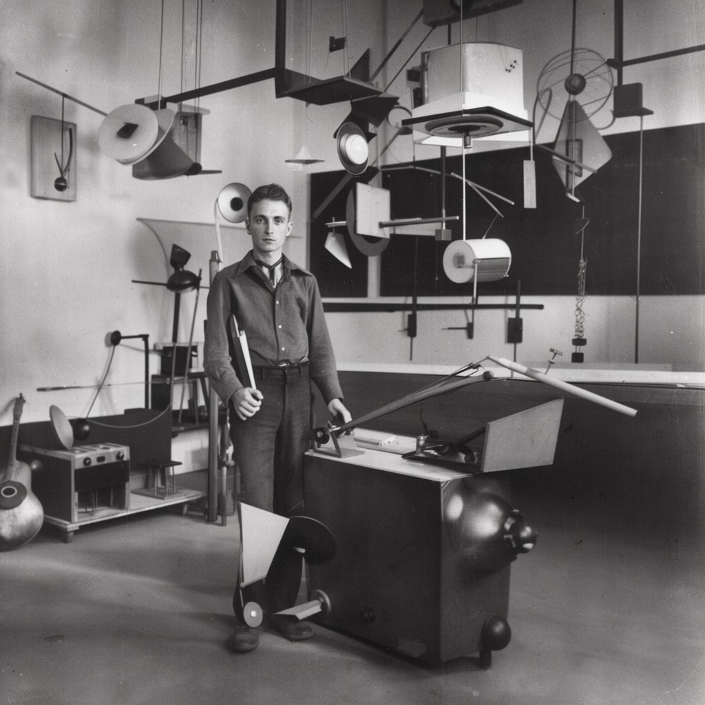 AI-generated illustration of László Moholy-Nagy