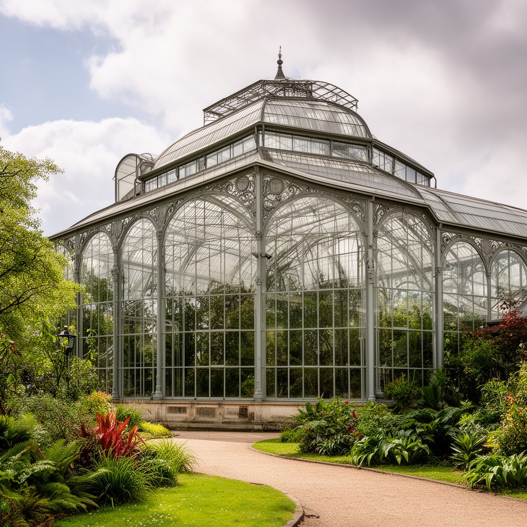 AI-generated illustration of Royal Greenhouses of Laeken