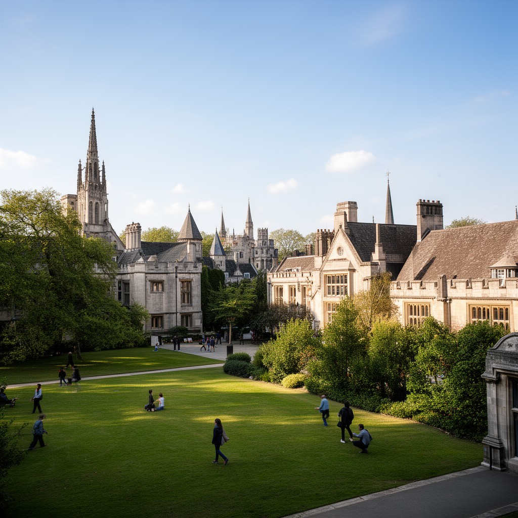 AI-generated illustration of Sidgwick Site, University of Cambridge