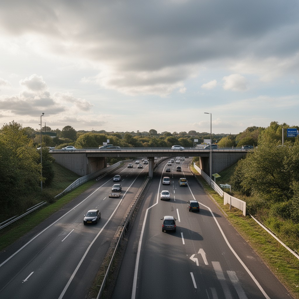 AI-generated illustration of M11 motorway