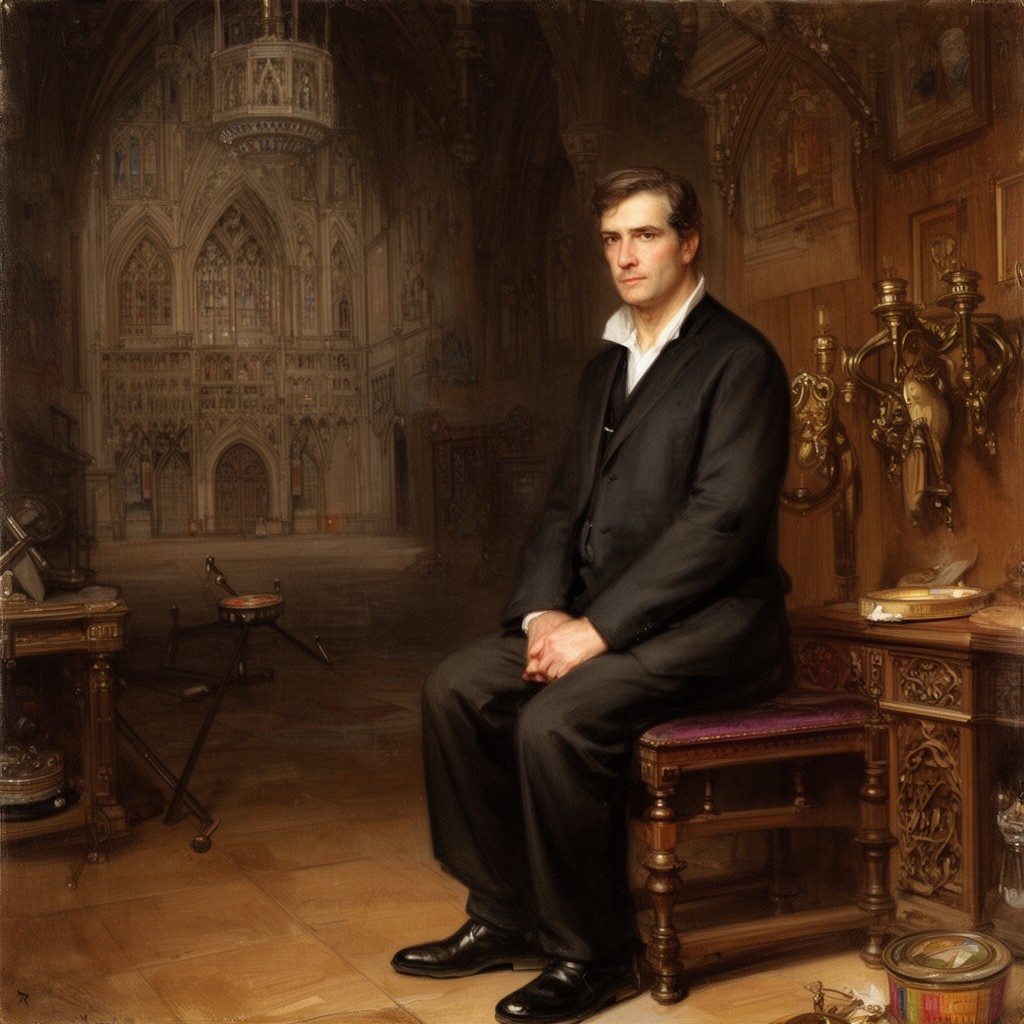 AI-generated illustration of Augustus Welby Northmore Pugin