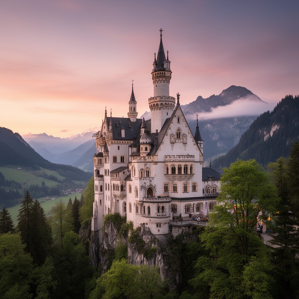 AI-generated illustration of Hohenschwangau Castle
