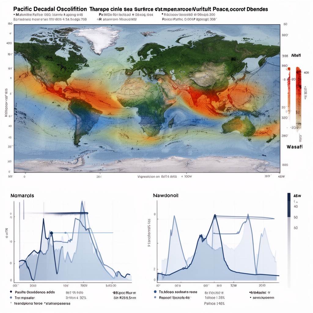 AI-generated illustration of Pacific Decadal Oscillation
