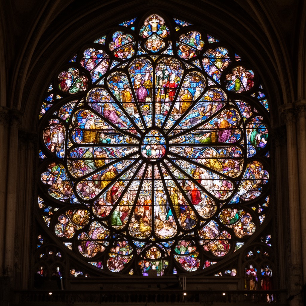 AI-generated illustration of south rose window