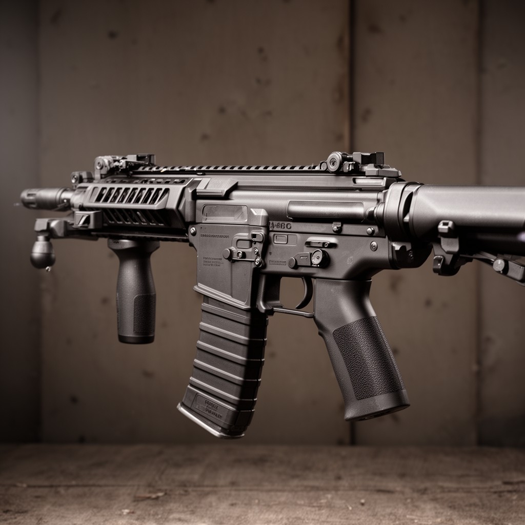 AI-generated illustration of HK416F assault rifle