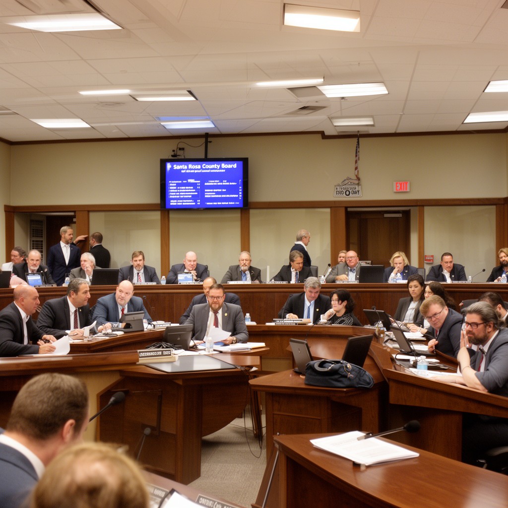 AI-generated illustration of Santa Rosa County Board of County Commissioners
