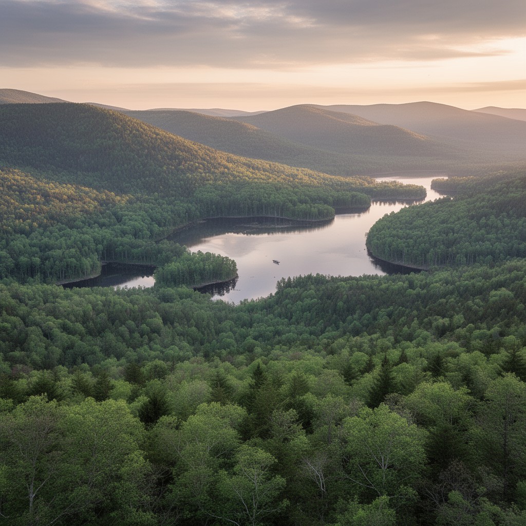 AI-generated illustration of western Maine