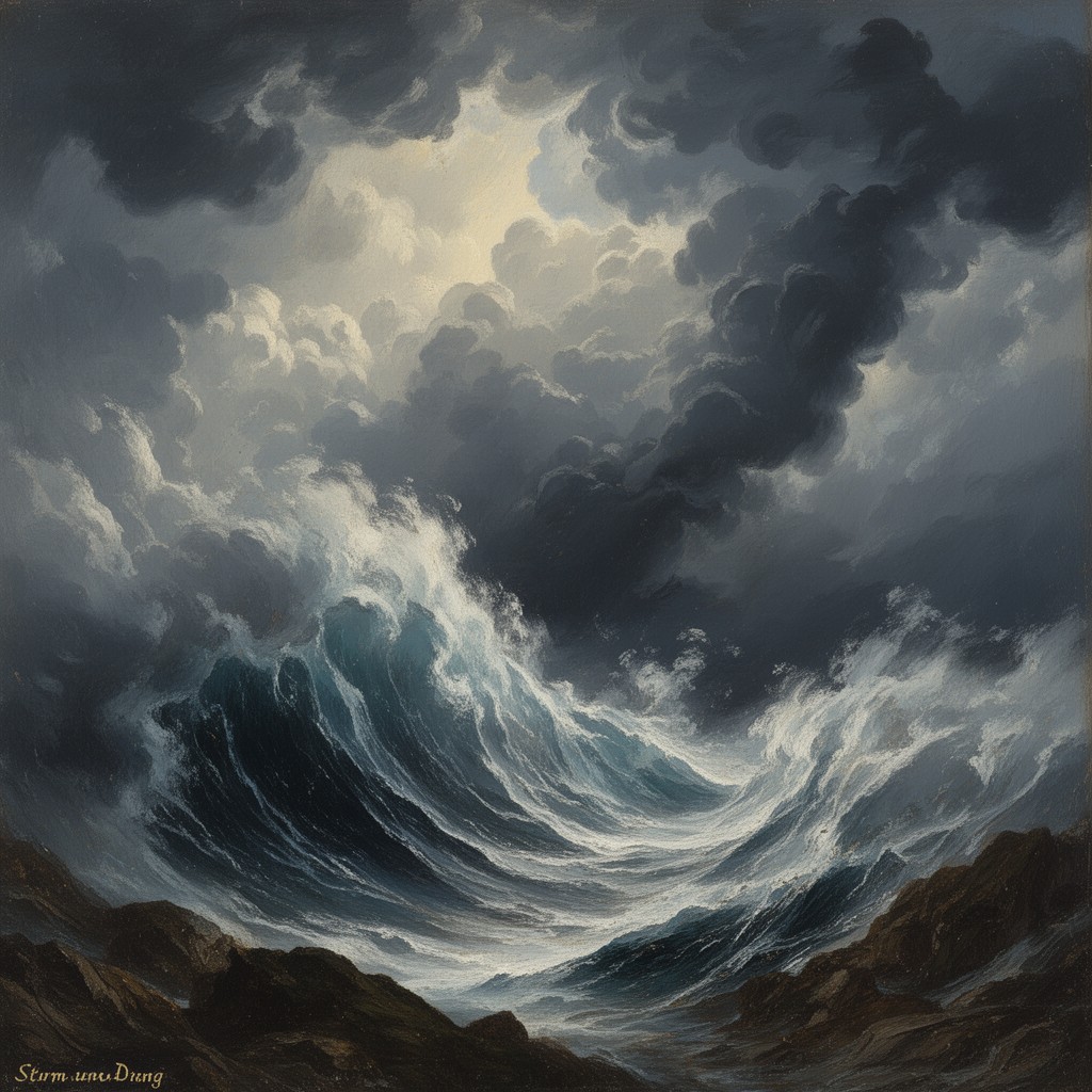 AI-generated illustration of Sturm und Drang
