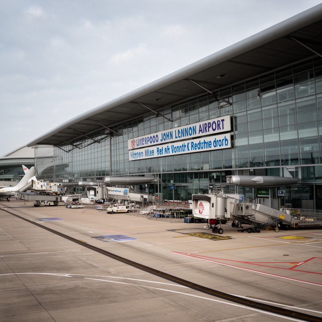AI-generated illustration of Liverpool John Lennon Airport