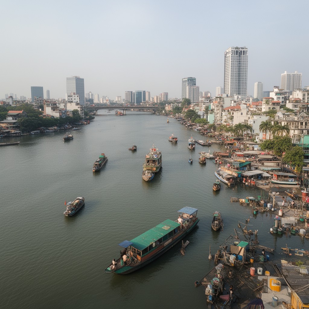 AI-generated illustration of Saigon River