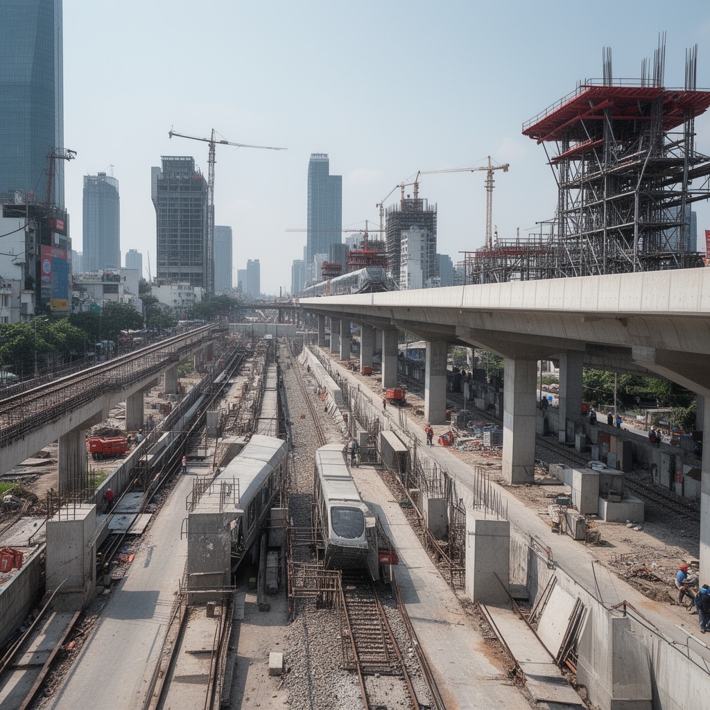 AI-generated illustration of Ho Chi Minh City Metro (under construction)