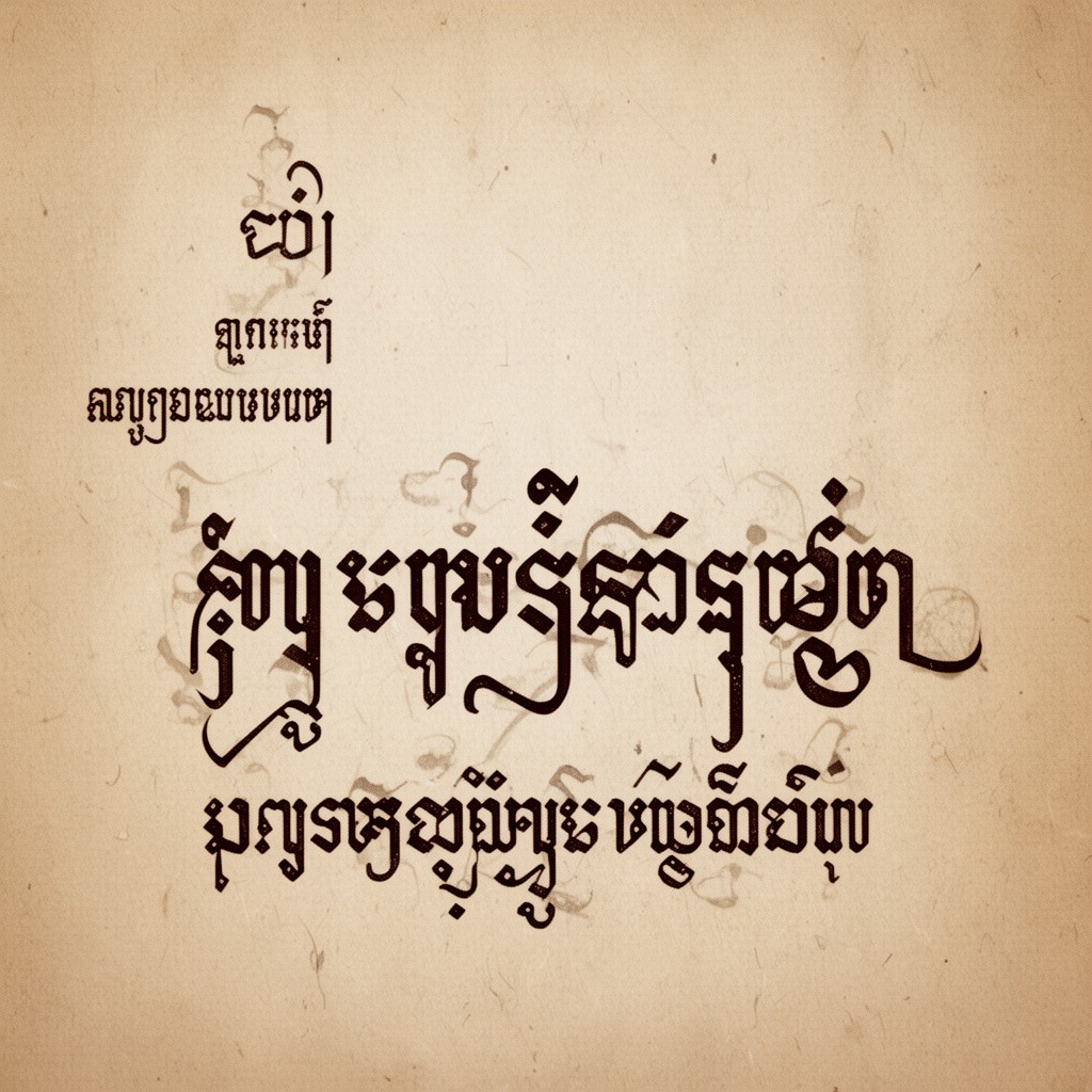 AI-generated illustration of Khmer script