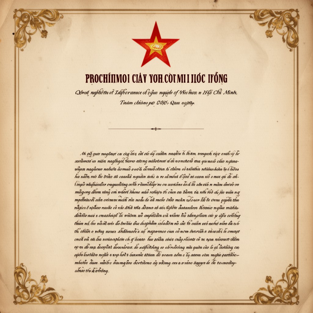AI-generated illustration of Proclamation of Independence of the Democratic Republic of Vietnam